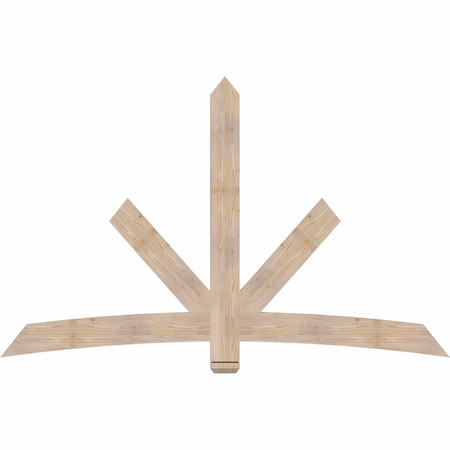 Ekena Millwork Alberta Smooth Timber Gable Bracket, Douglas Fir, 84"W x 53"H x 1 1/2"D x 5 1/2"F, 15/12 Pitch GBW084X53X0206ALB00SDF